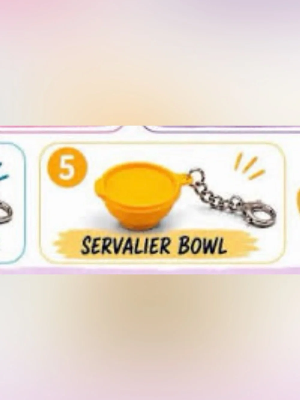 Tupperware servalier Bowl Kids Keychain - Yellow